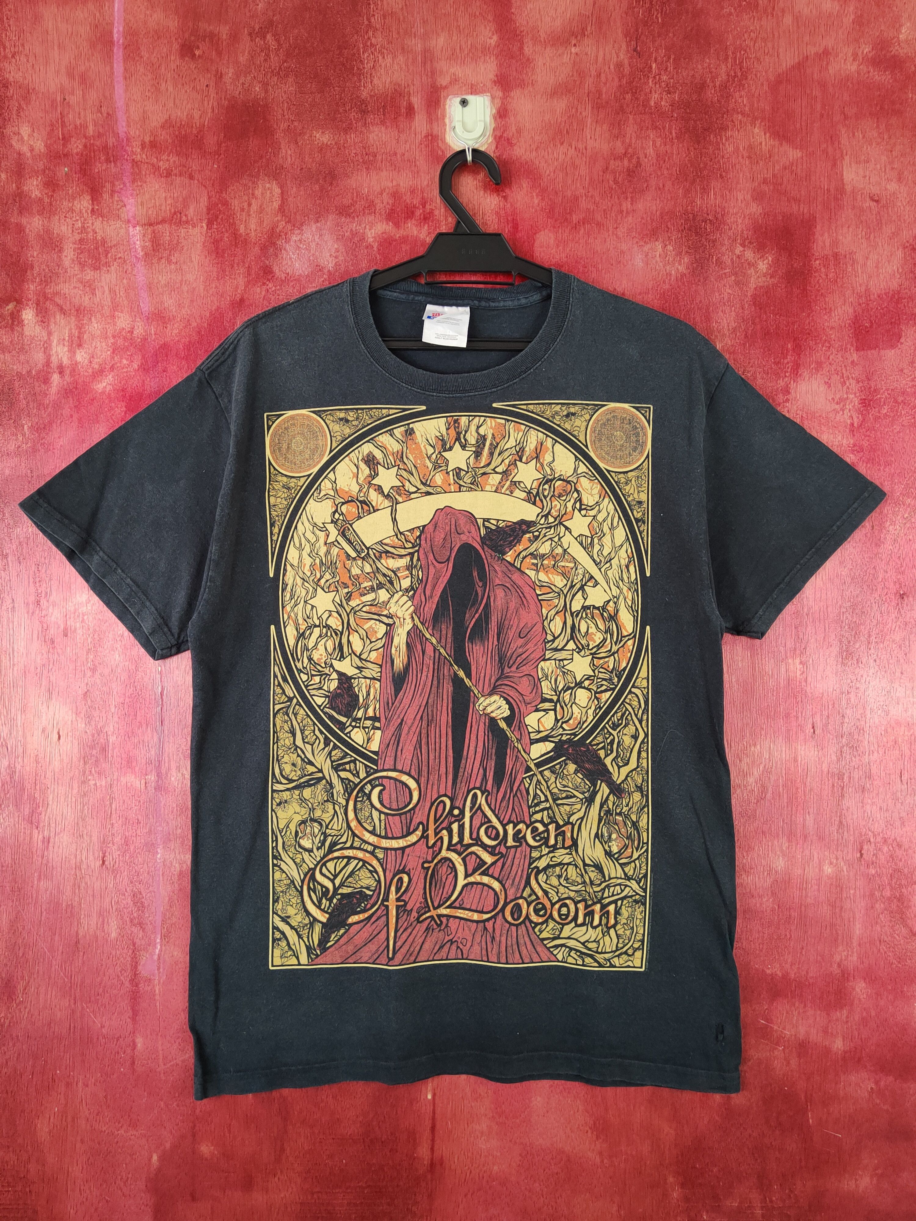 image of Band Tees x Rock Band Dl Children Of Bodom Black Faded Band Tee S2300, Men's (Size Medium)