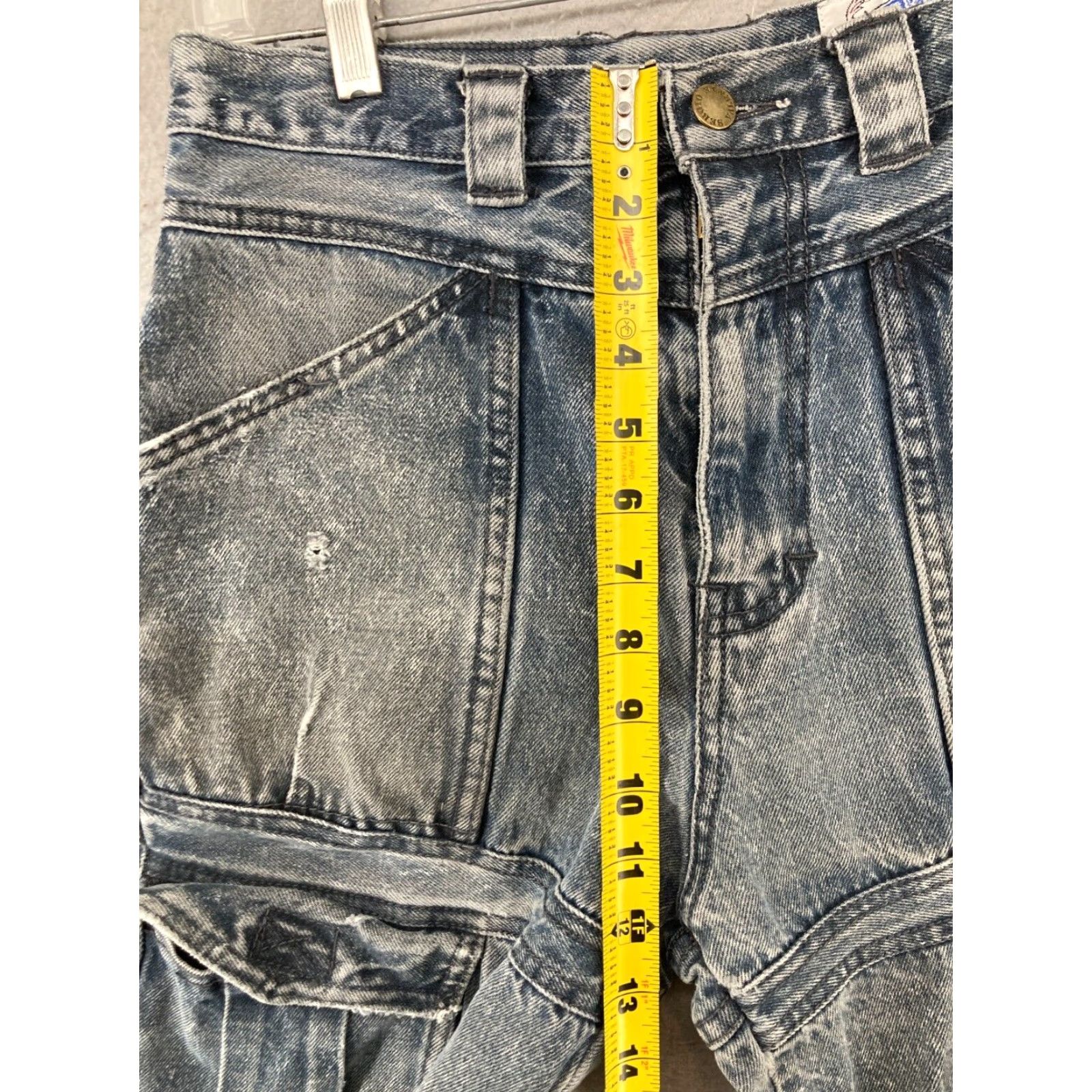 Vintage VINTAGE Sergio Jeans Womens Medium Cargo Blue Denim 28X30 Straight Jeans Womens Medium Blue 90s Mens Womens Girls Size 32" / US 10 / IT 46 - 4 Thumbnail