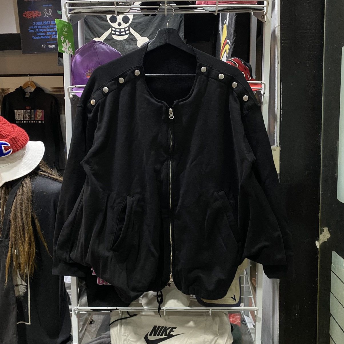 CABANE de ZUCCa × Issey Miyake × Zucca Zucca Batwing Zip-Up Sweatshirt / Cape-Sleeve Cardigan Size US M / EU 48-50 / 2 - 1 Thumbnail