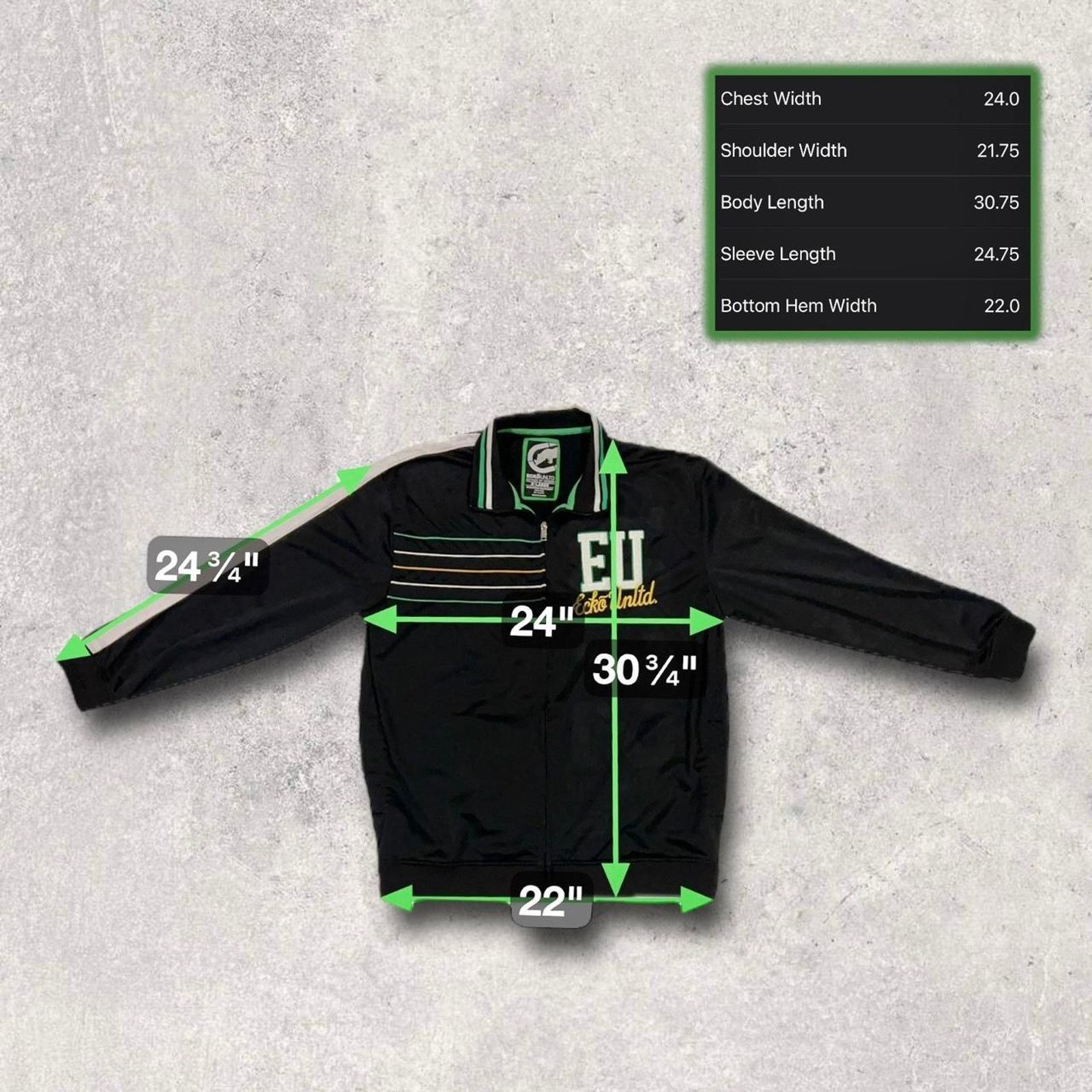 Ecko Unltd. Eckō Unltd. Black Striped Zip-Up Track Jacket Size US XL / EU 56 / 4 - 5 Thumbnail