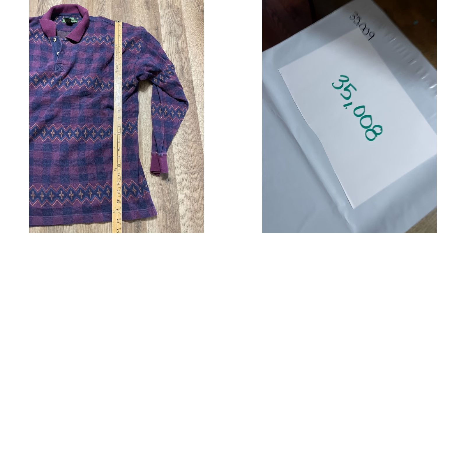 Croft & Barrow Croft & Barrow Shirt, Men's XL, Plaid, Long Sleeve, 1/4 Button, Purple Blue, Casual, Regular Fit, Vintage: No Size US XL / EU 56 / 4 - 8 Thumbnail