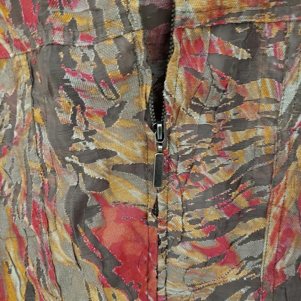 Designer CT194a Ruby Rd. Zip Front Multi Color Sheer Shirt 16 Size XXL / US 16-18 / IT 52-54 - 4 Thumbnail
