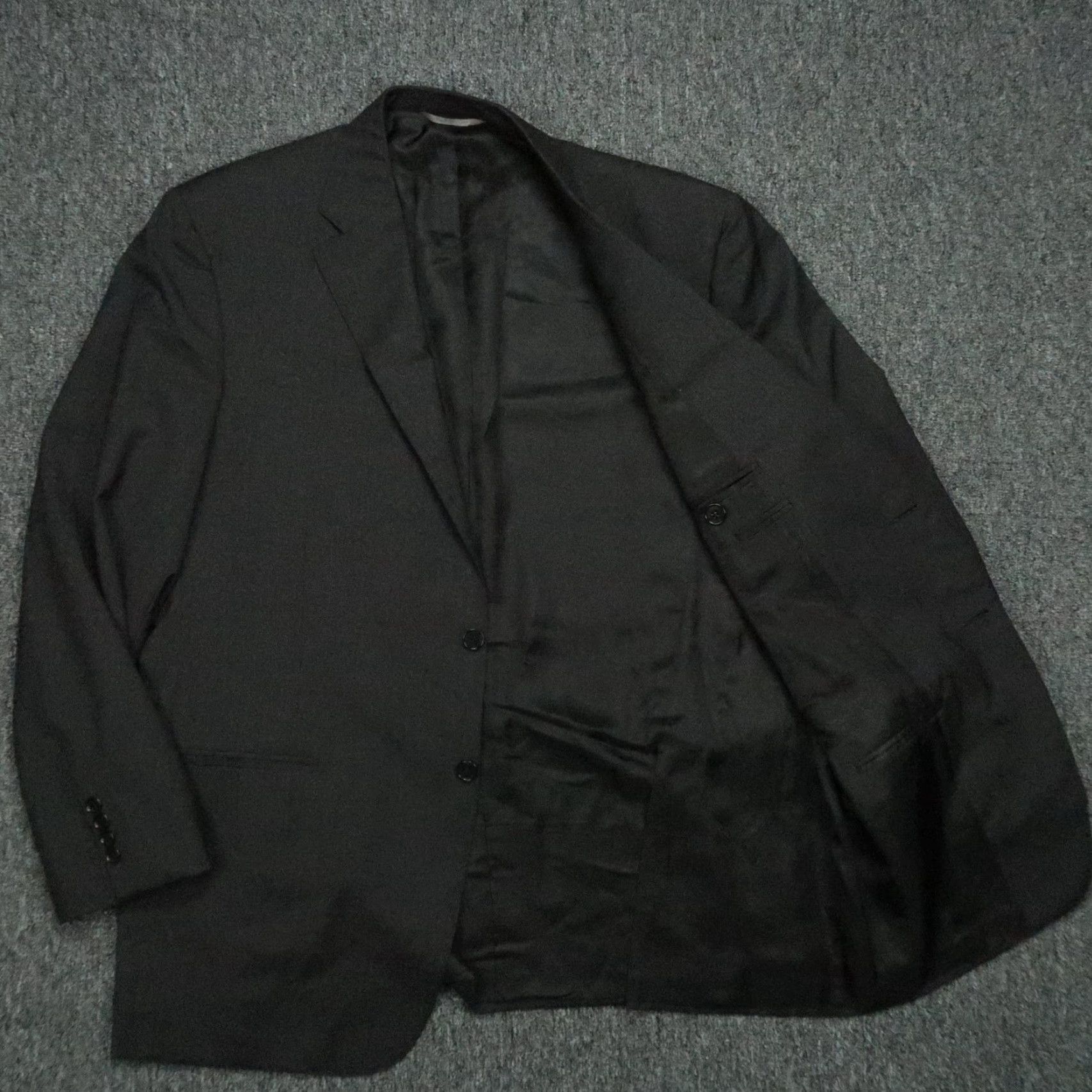Canali Canali Blazer Mens Black 46R Wool Formal 2 Piece Jacket Single-Breasted Notch Lapel Dress Suit 46 Chest Regular Size Type Regular 56R Italy Size 46R - 4 Thumbnail