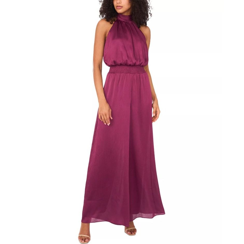Vince Camuto Women Wide Leg Halter Tie-Back Jumpsuit Size M