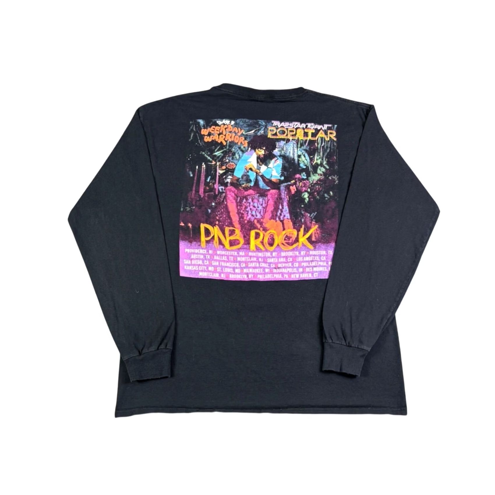 Vintage PnB Rock Trapstar Turnt Popstar Tour Long Sleeve Graphic T-Shirt Mens Large Black Crew Neck Logo Double-Sided Vintage No Size US L / EU 52-54 / 3 - 2 Thumbnail