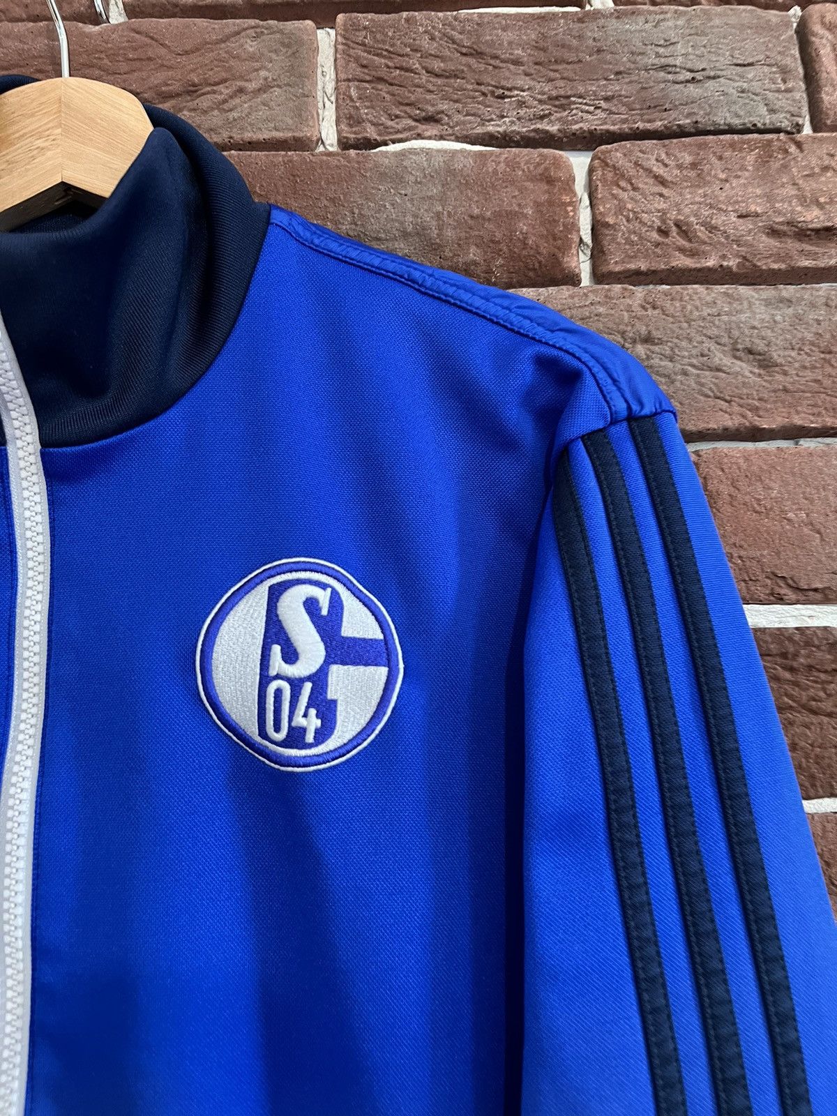 Adidas 2014 Adidas Schalke 04 Football Soccer Track Jacket M Blue Size US M / EU 48-50 / 2 - 3 Thumbnail