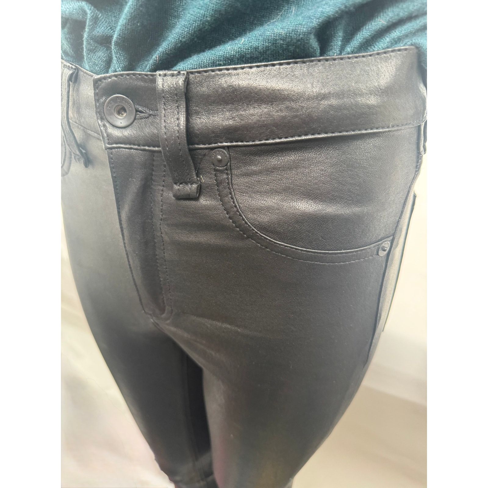Rag & Bone Women’s Rag & Bone NWOT Black Leather Pants Size 25 Size 25" / US 0 / IT 36 - 6 Thumbnail