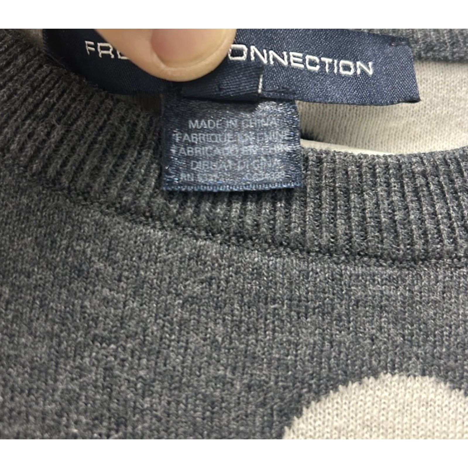 French Connection Womens French Connection Pullover Sweater Kitten Logo Polka Dot Grey/White Size S Size S / US 4 / IT 40 - 6 Thumbnail
