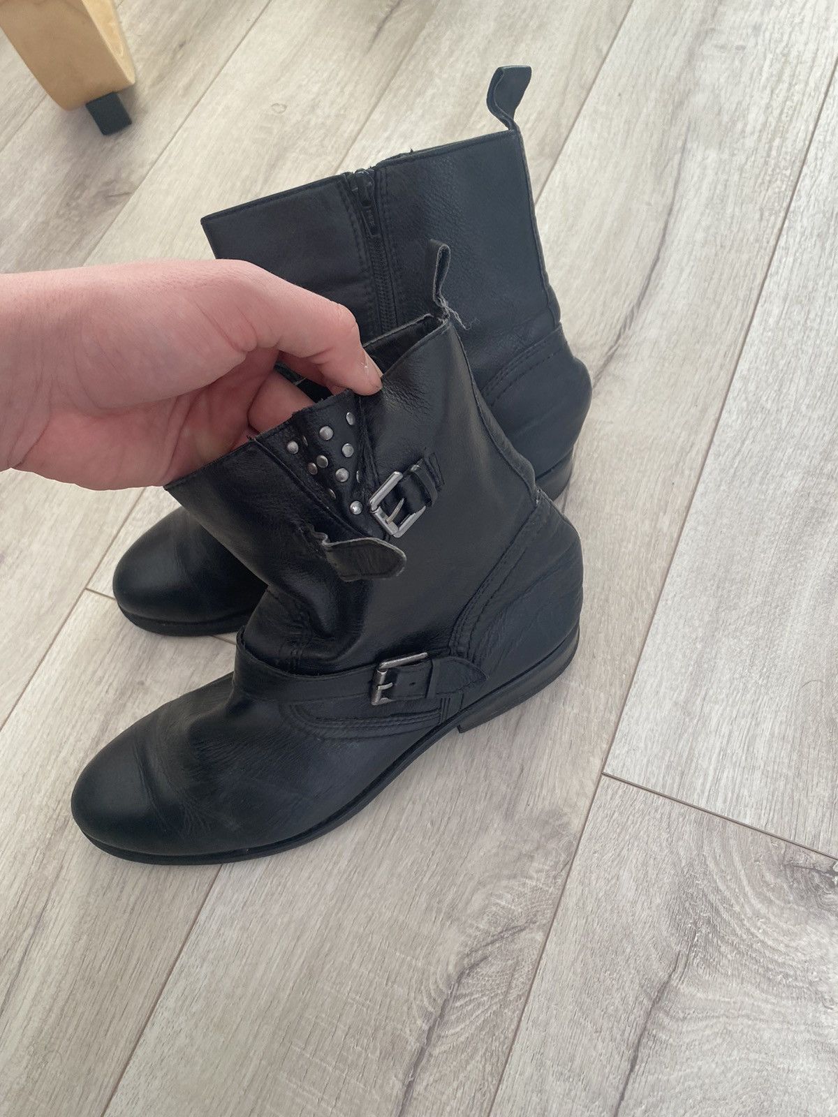 If Six Was Nine Vintage AS 98 Guidi Style Cowboy High Leather Biker Boots Size US 7 / EU 40 - 8 Thumbnail