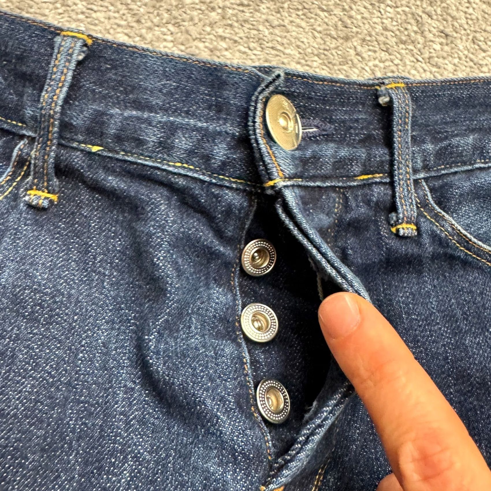 3x1 3x1 M5 Jeans Men 29 Slim Low Rise Straight Denim Blue Dark Wash Button Fly 5-Pocket Polyester Cotton Size US 29 - 3 Thumbnail