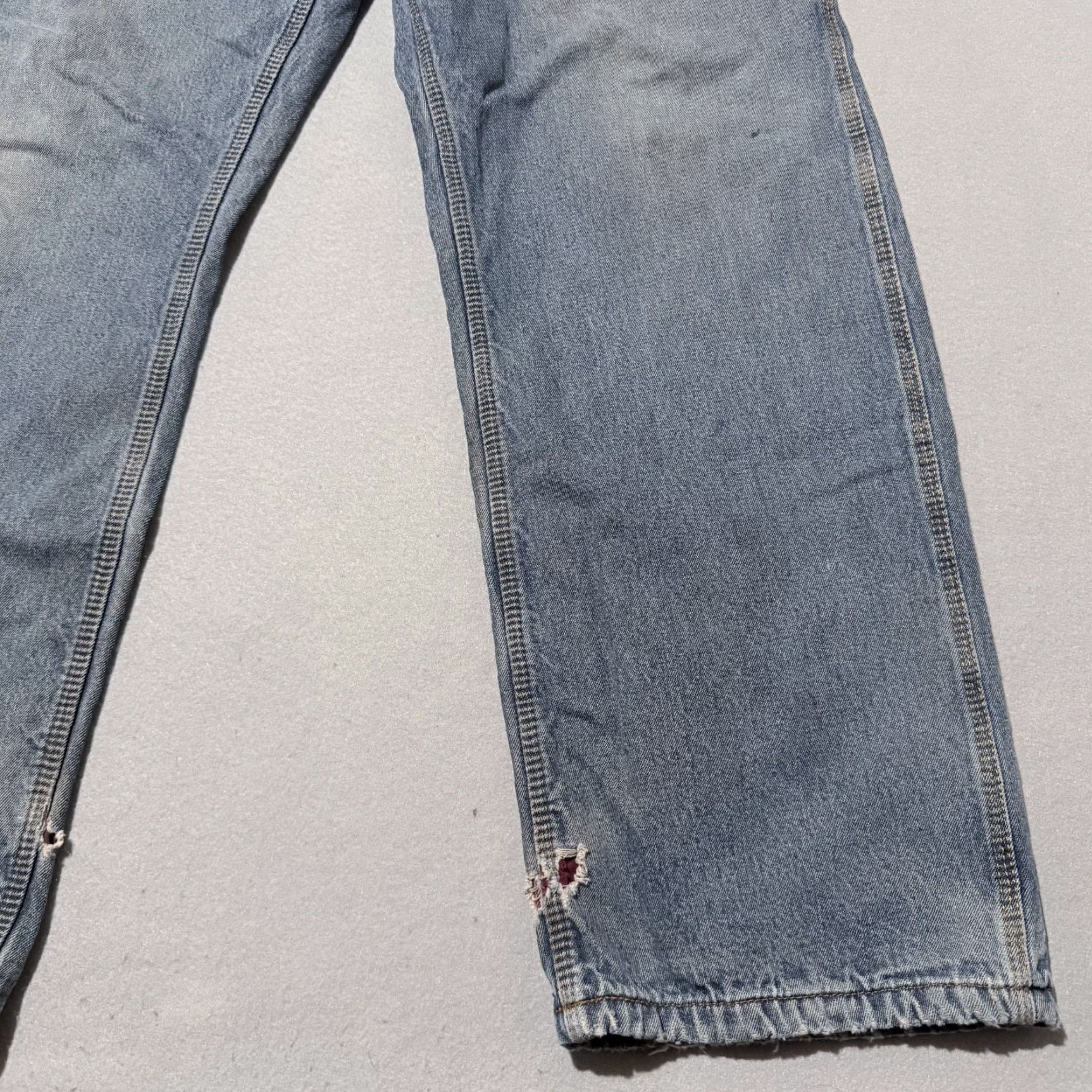 Denime Berne Jeans Blue Denim Flannel Lined Carpenter 40x34 - Distressed Workwear Shirts? Size US 36 / EU 52 - 7 Thumbnail