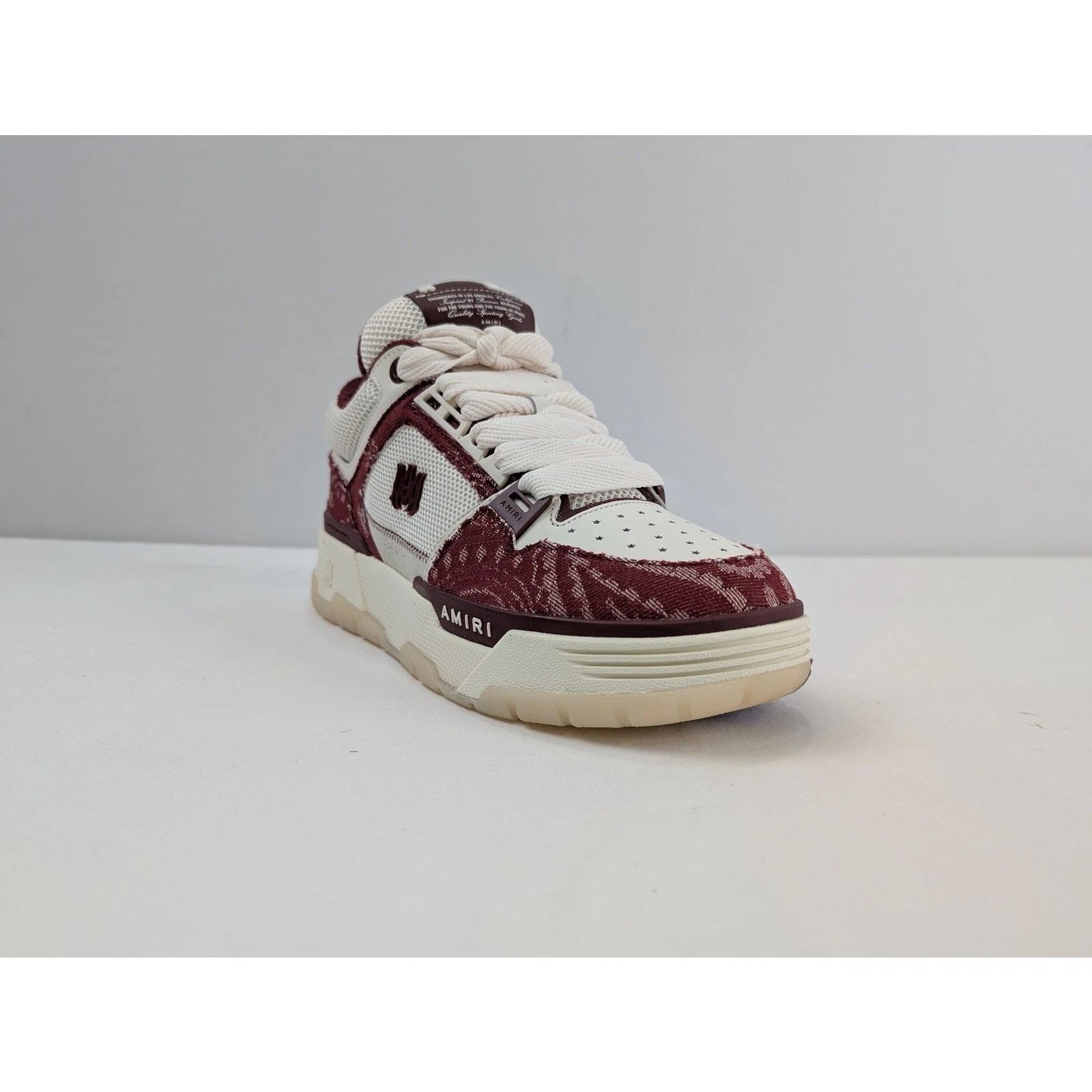 Amiri o1rshd1 Q:3 / Bandana Denim MA-1 Sneakers in Burgundy Size US 11 / EU 44 - 1 Thumbnail