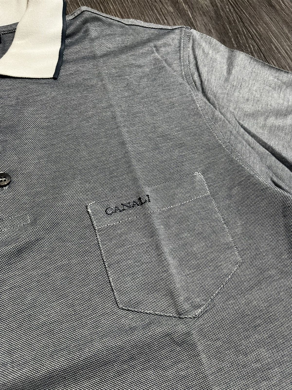 Canali CANALI Two-Tone Contrast Collar Pocket Polo Gray Luxury Size US L / EU 52-54 / 3 - 3 Thumbnail