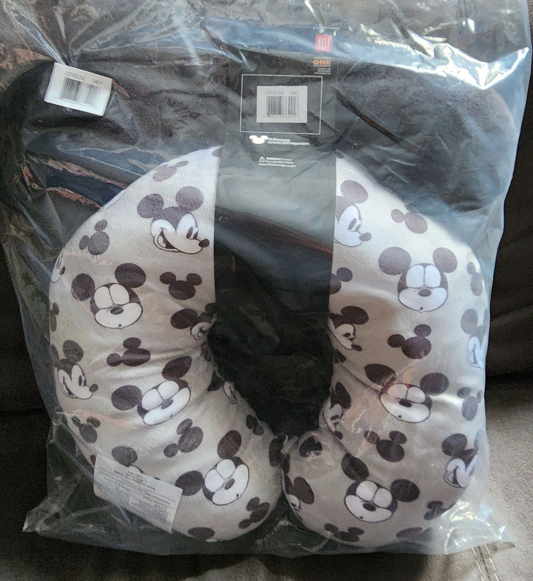 Disney NWT Disney Mickey Mouse Faces & Icons Neck Pillow Ears Gray Size ONE SIZE - 2 Thumbnail