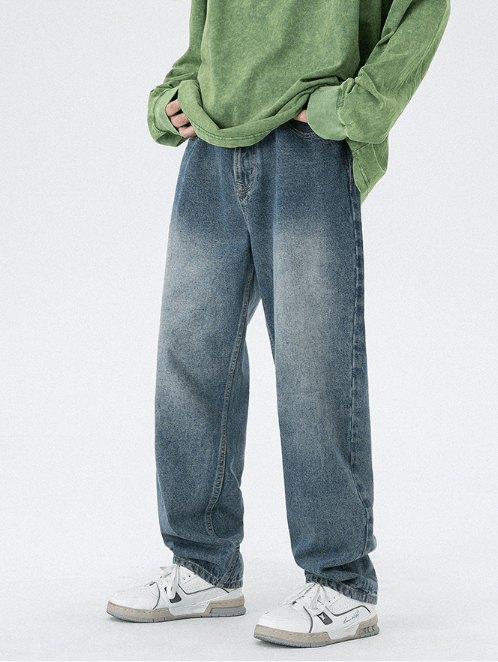 Japanese Brand Loose versatile trendy straight washed jeans y2k Size US 32 / EU 48 - 1 Thumbnail