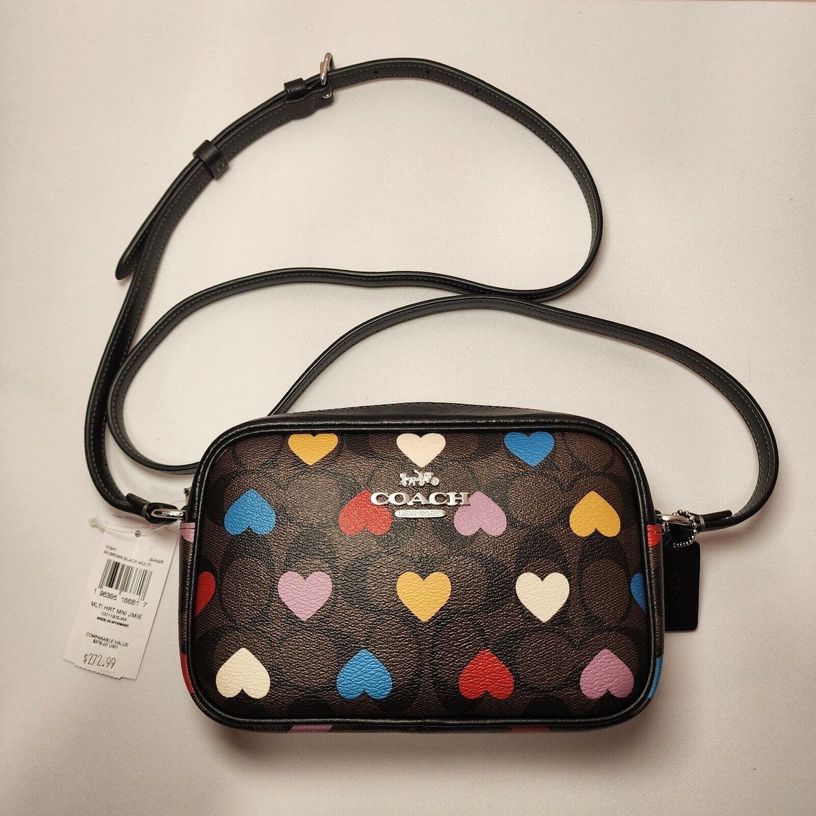 image of NWT Coach Co941 Mini Jamie Camera Bag Signature Heart Print, Women's