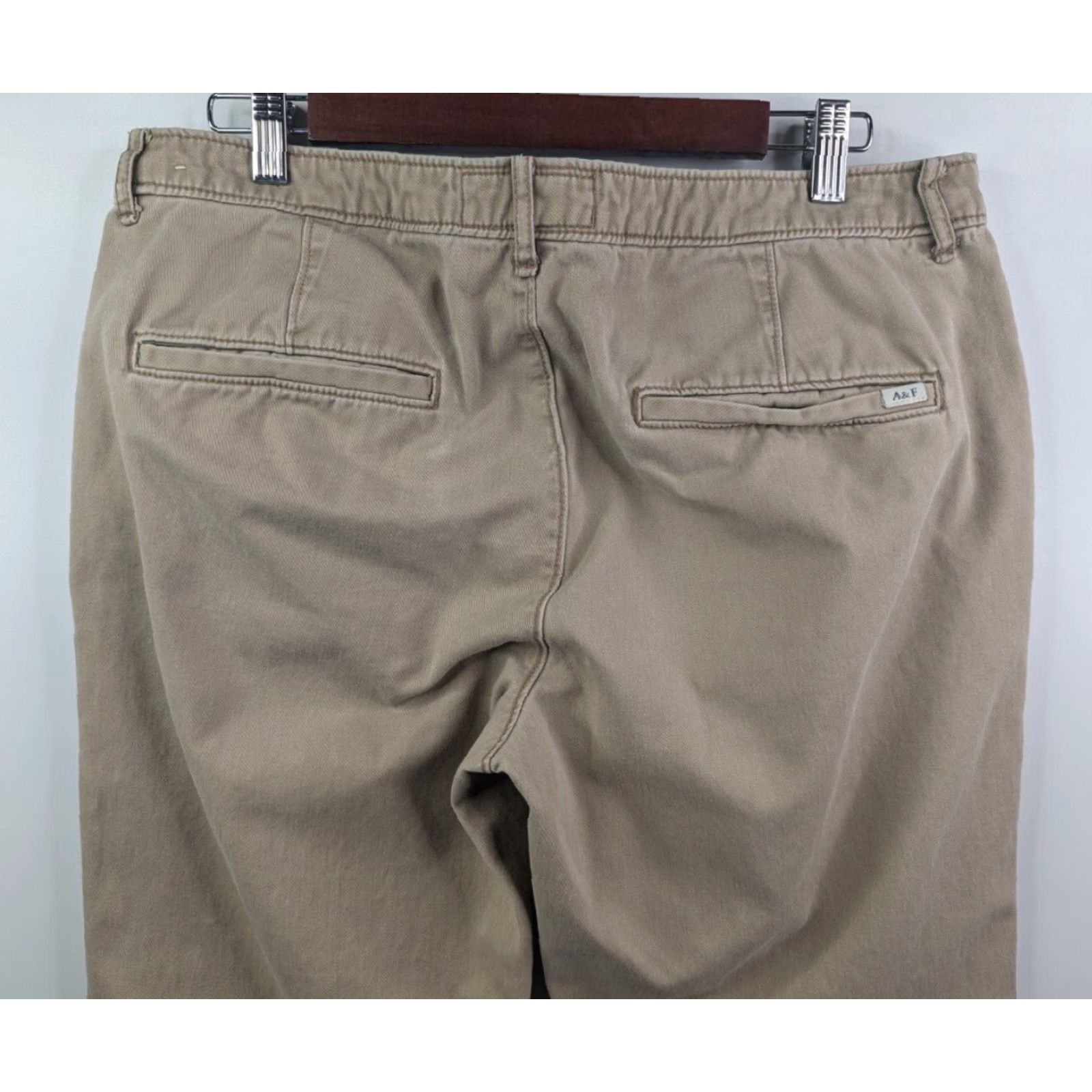 Abercrombie & Fitch Abercrombie & Fitch Pants Mens 34x32 Chino Casual Cotton Tan Beige Khaki Regular Straight Front 29 In Inseam 29" 34x32 Size US 34 / EU 50 - 4 Thumbnail