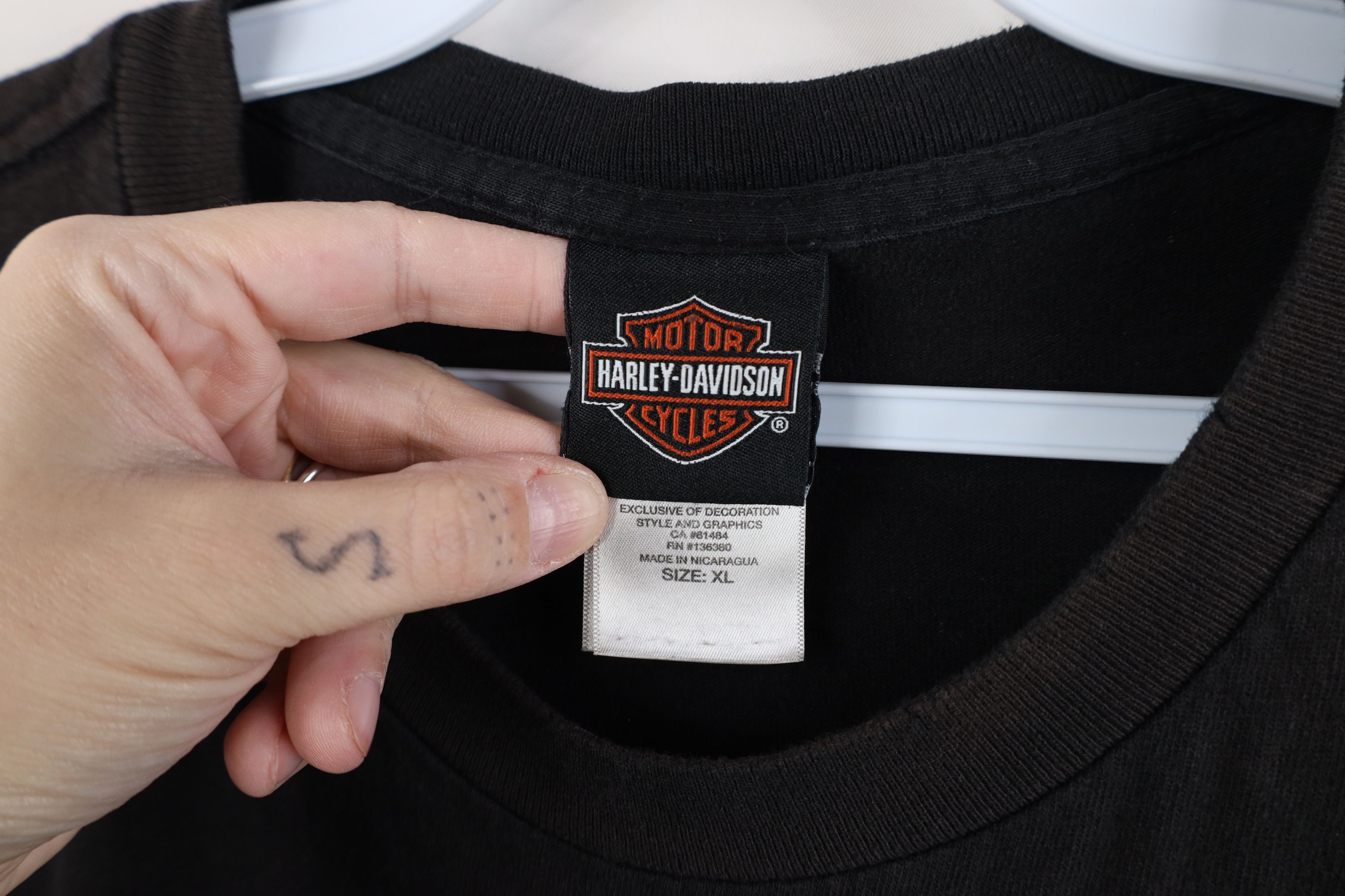 Harley Davidson Y2K Harley Davidson Spell Out Sun Faded T-Shirt Black Cotton Size US XL / EU 56 / 4 - 10 Thumbnail