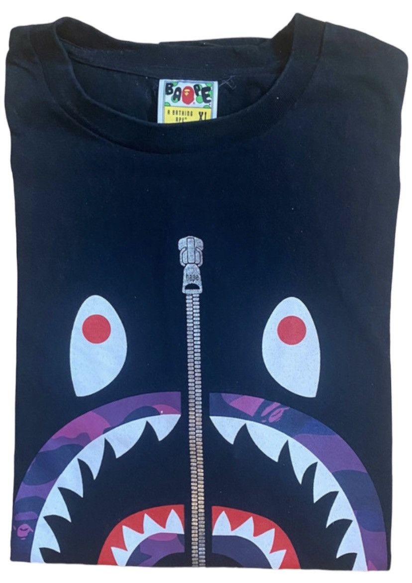 image of Bape Color Camo Shark Tee in Black, Men's (Size XL)