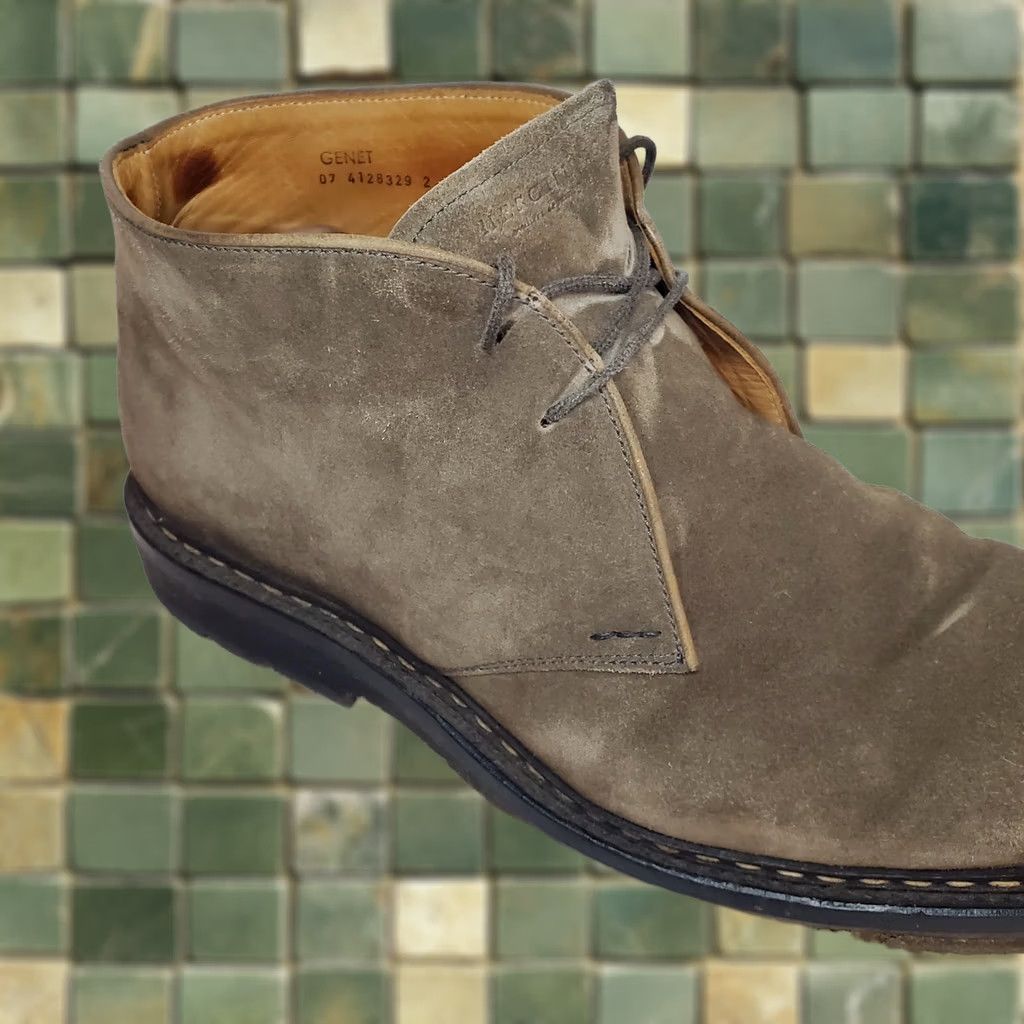 Heschung VINTAGE: No Heschung GENET Chukka Desert Boots Gray Mens US 11 Lace Up Suede Leather Lining Water Resistant 11 Gray Boots Size US 11 / EU 44 - 1 Thumbnail