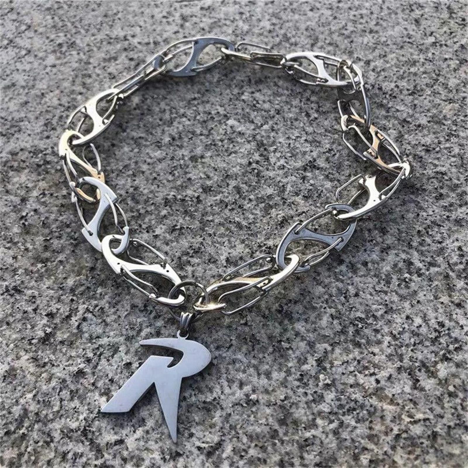 Jewelry Punk Letter R Pendant Necklace Size ONE SIZE - 2 Thumbnail