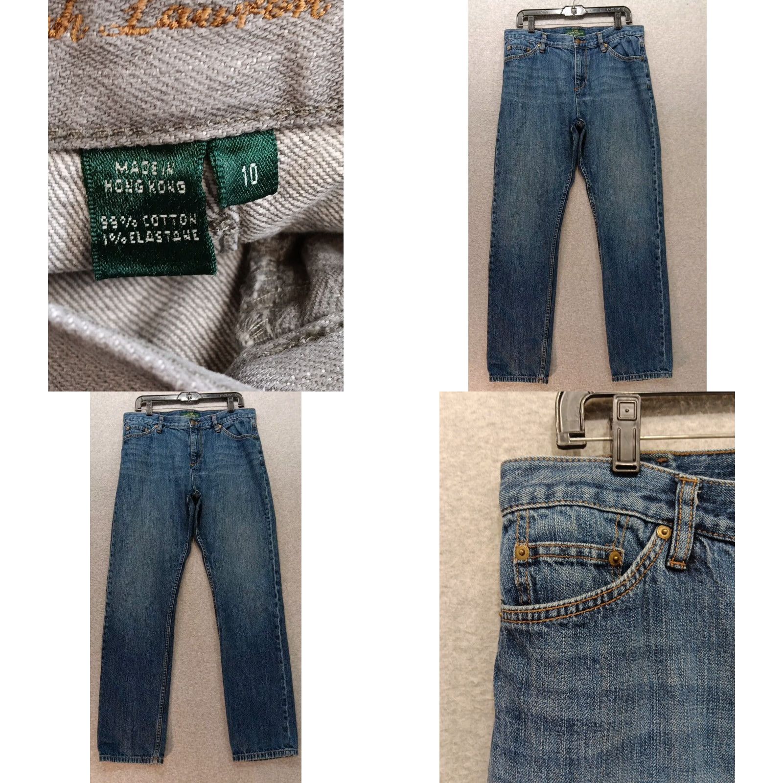 Ralph Lauren Ralph Lauren LRL Jeans Co Jeans Women's 10 Straight Classic 5-Pocket Denim Slimming Mid Rise Blue Gray Size 32" / US 10 / IT 46 - 9 Thumbnail