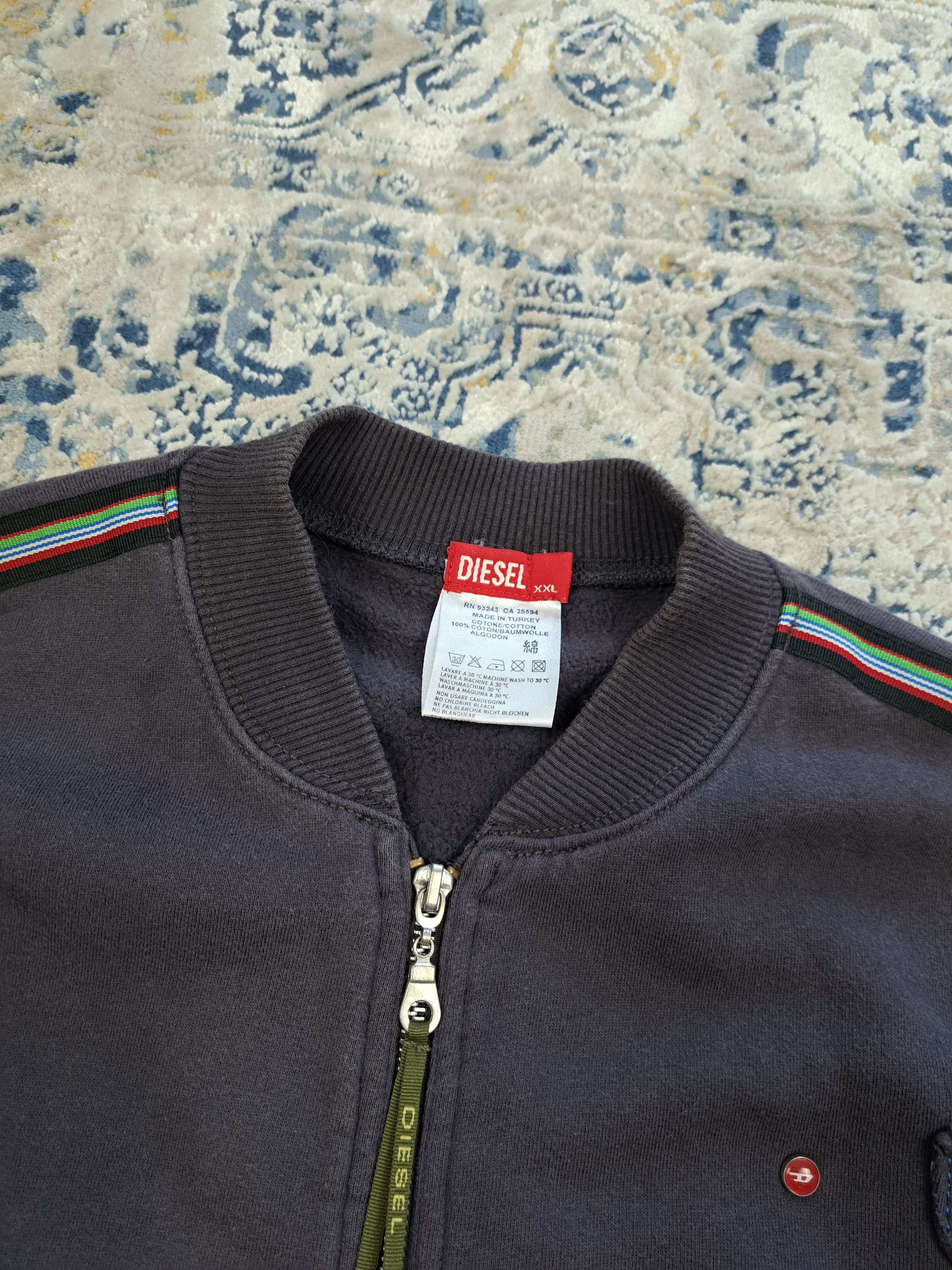 Diesel Vintage 00s Diesel Zip Up Sweatshirt Bomber y2k Racing Size US XXL / EU 58 / 5 - 3 Thumbnail