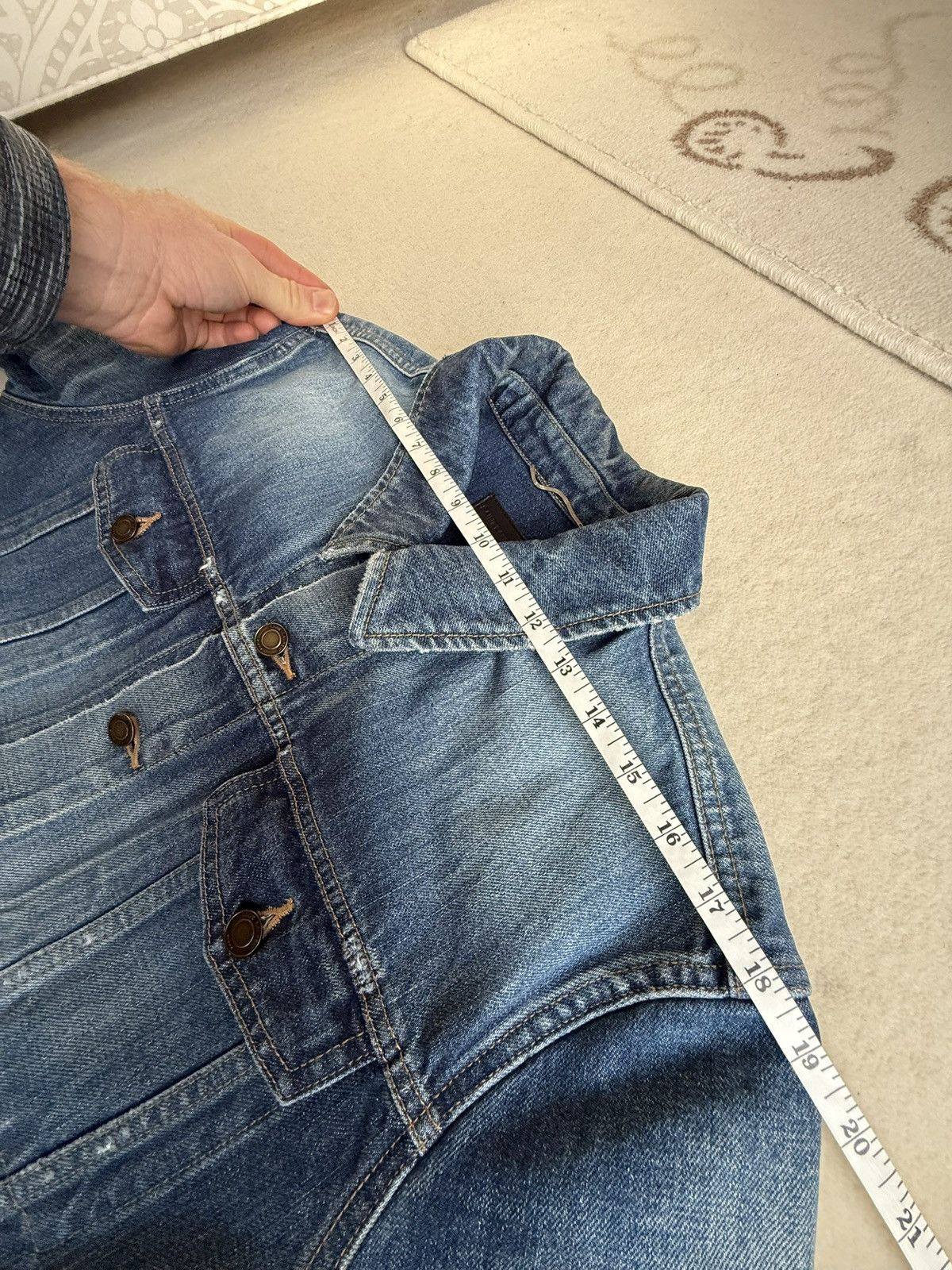 Saint Laurent Paris SS20 Saint Laurent crash denim jaket ripped thrashed grail L Size US L / EU 52-54 / 3 - 4 Thumbnail