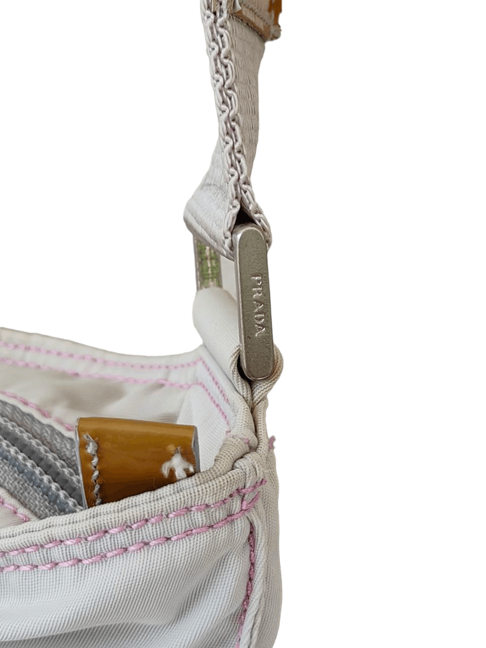 Prada Prada Sling Bag Pink Threading with Pink Logo Size ONE SIZE - 15 Thumbnail
