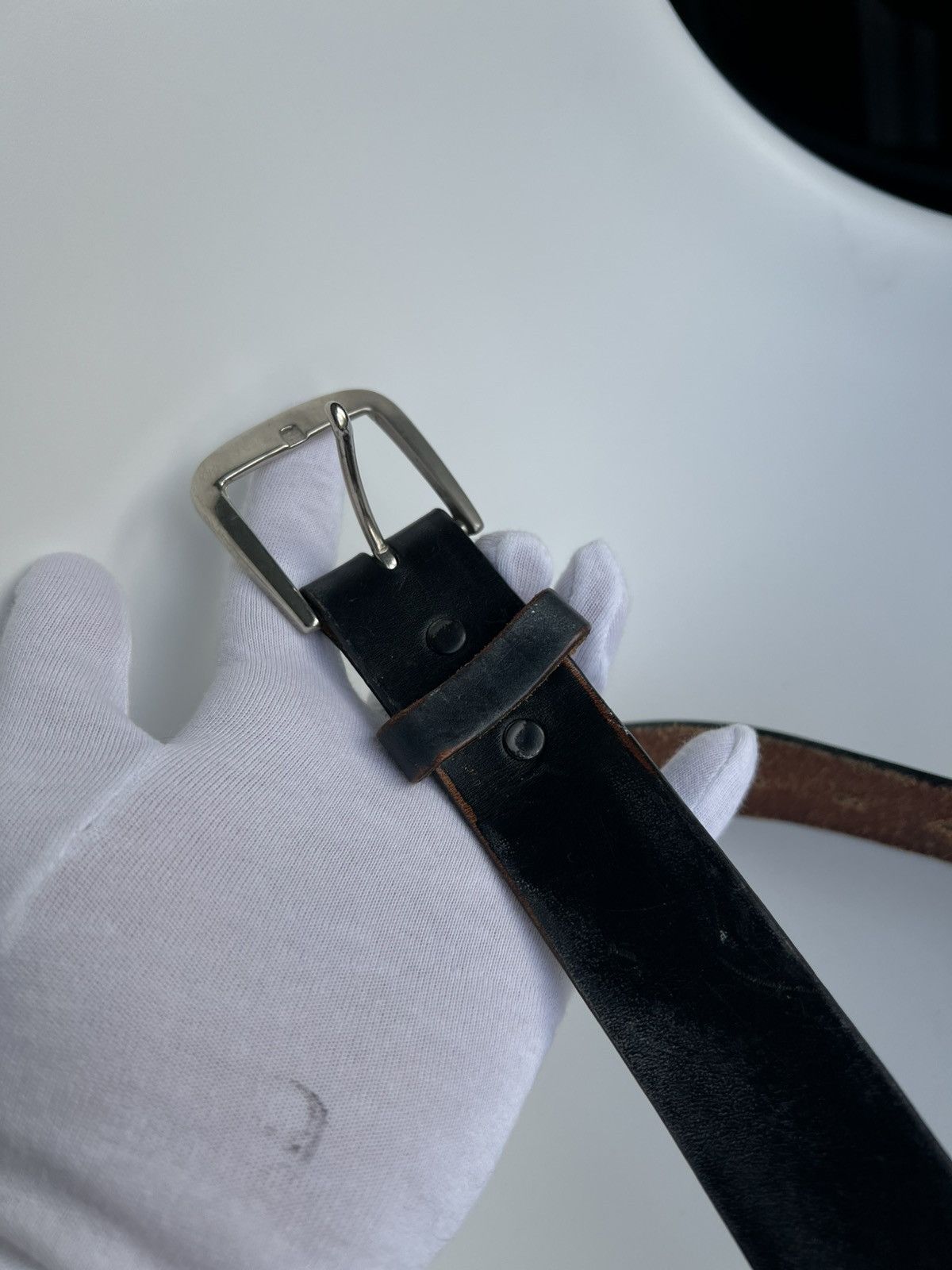 Harley Davidson Harley-Davidson Leather Belt Black Red Wings USA S Vintage Size 30 - 4 Thumbnail
