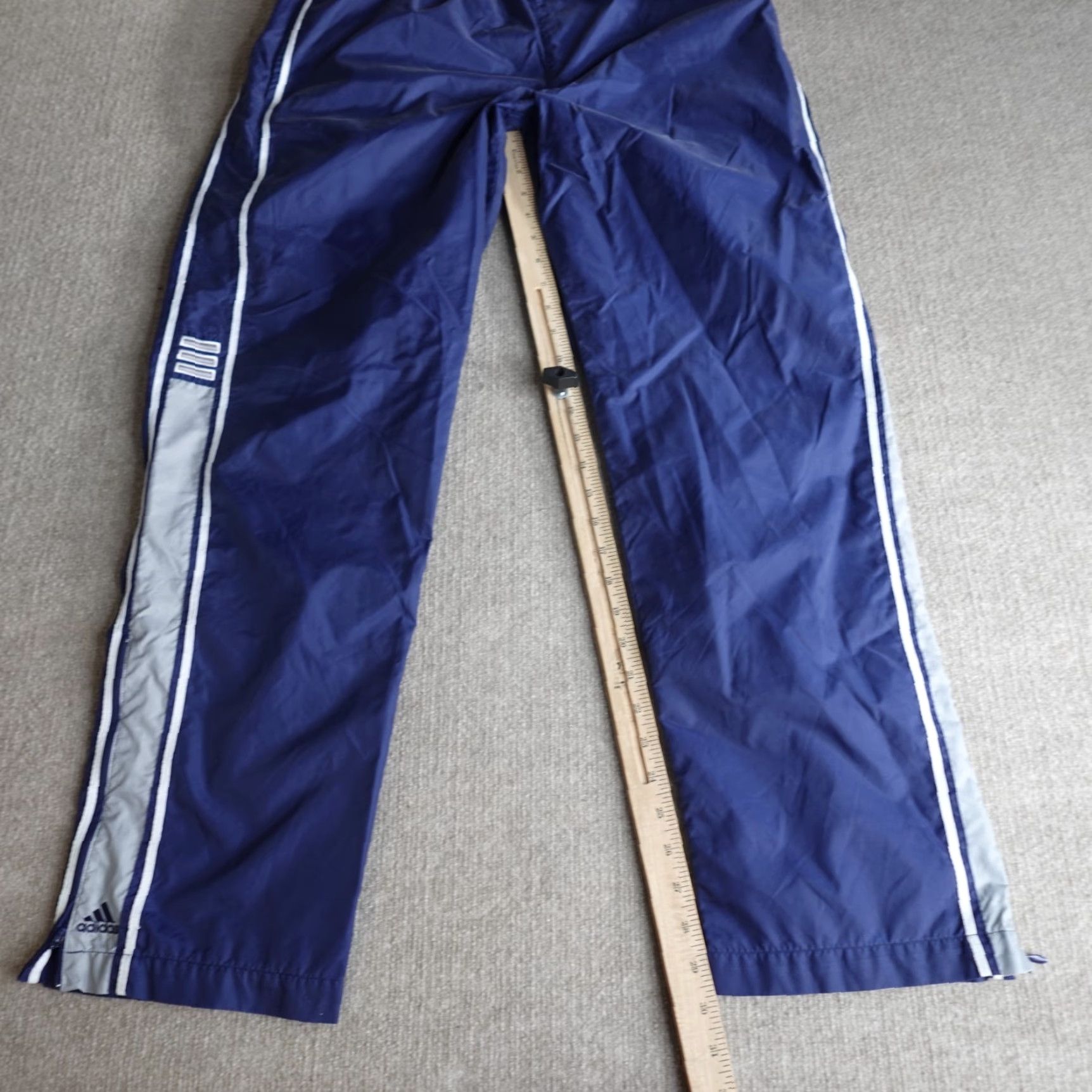 Adidas VINTAGE adidas Pants Medium Blue Nylon Lined Y2K 2002 Drawstring Mens Track Pants Straight Size US 31 - 2 Thumbnail