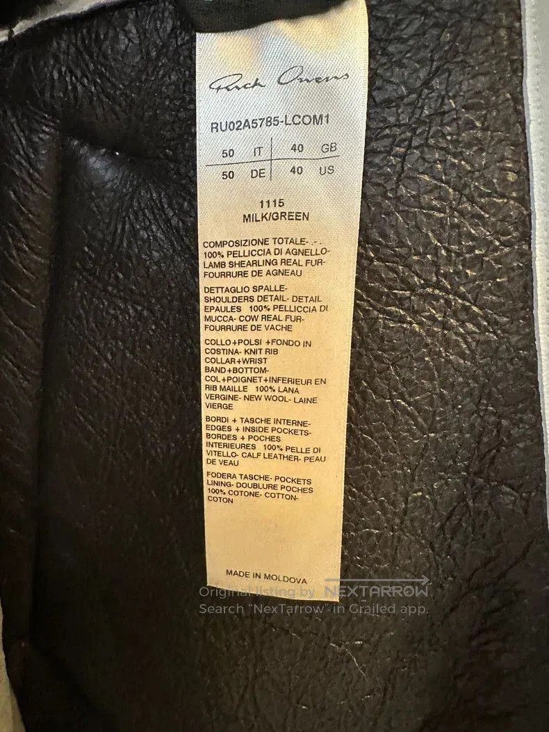 Rick Owens Rick Owens Shearling Leather Jacket FW21- Size US M / EU 48-50 / 2 - 6 Thumbnail