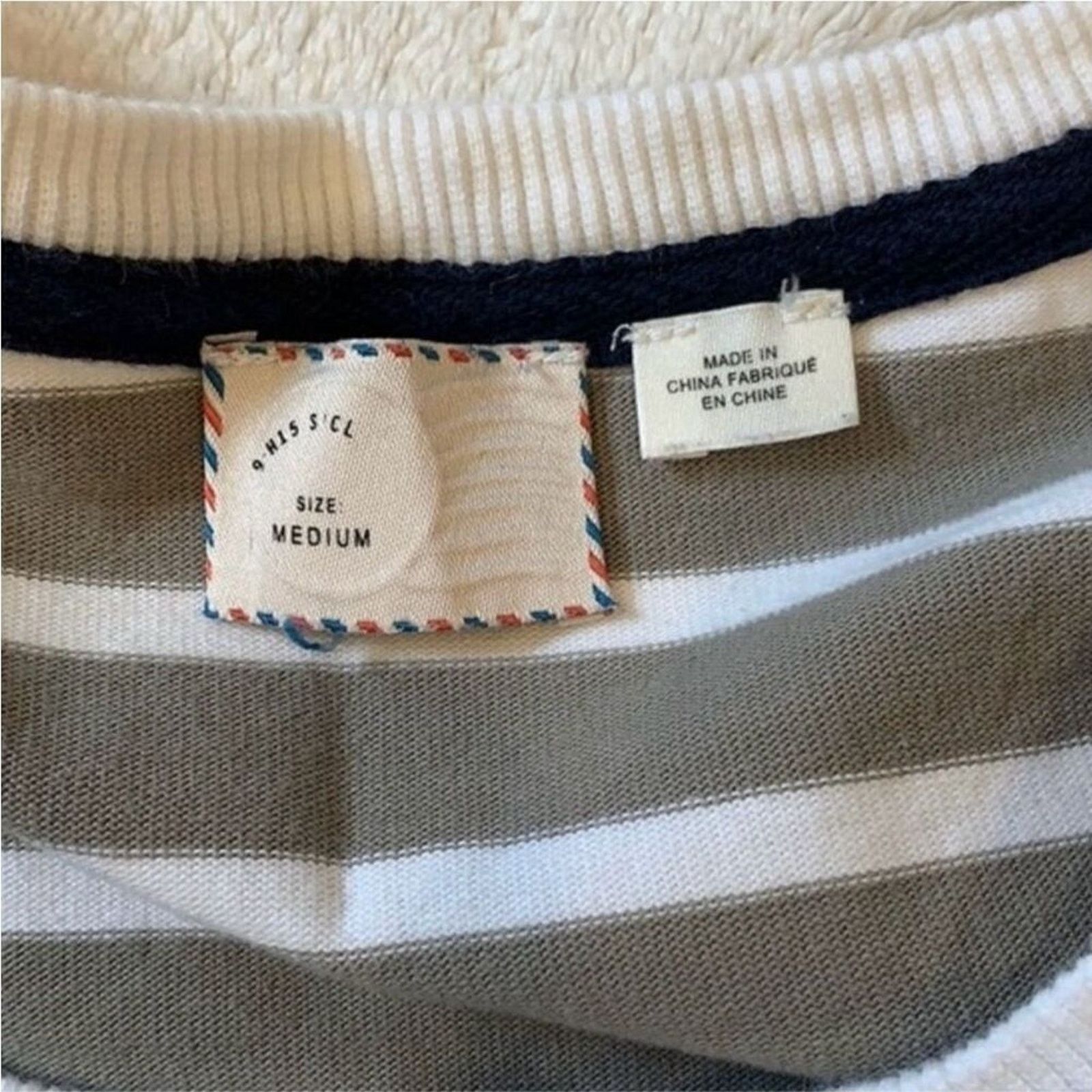 Anthropologie Anthropologie Gray and White Striped Peplum Tank Top | Sz M Size M / US 6-8 / IT 42-44 - 3 Thumbnail