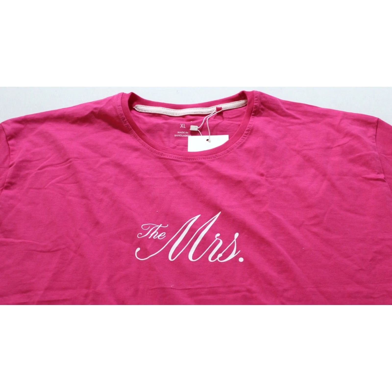 Pinko MisstoMrs T-Shirt The Mrs. Short Sleeve Crewneck AP2 Hot Pink XL Womens Pink Shirt Size XL / US 12-14 / IT 48-50 - 2 Thumbnail