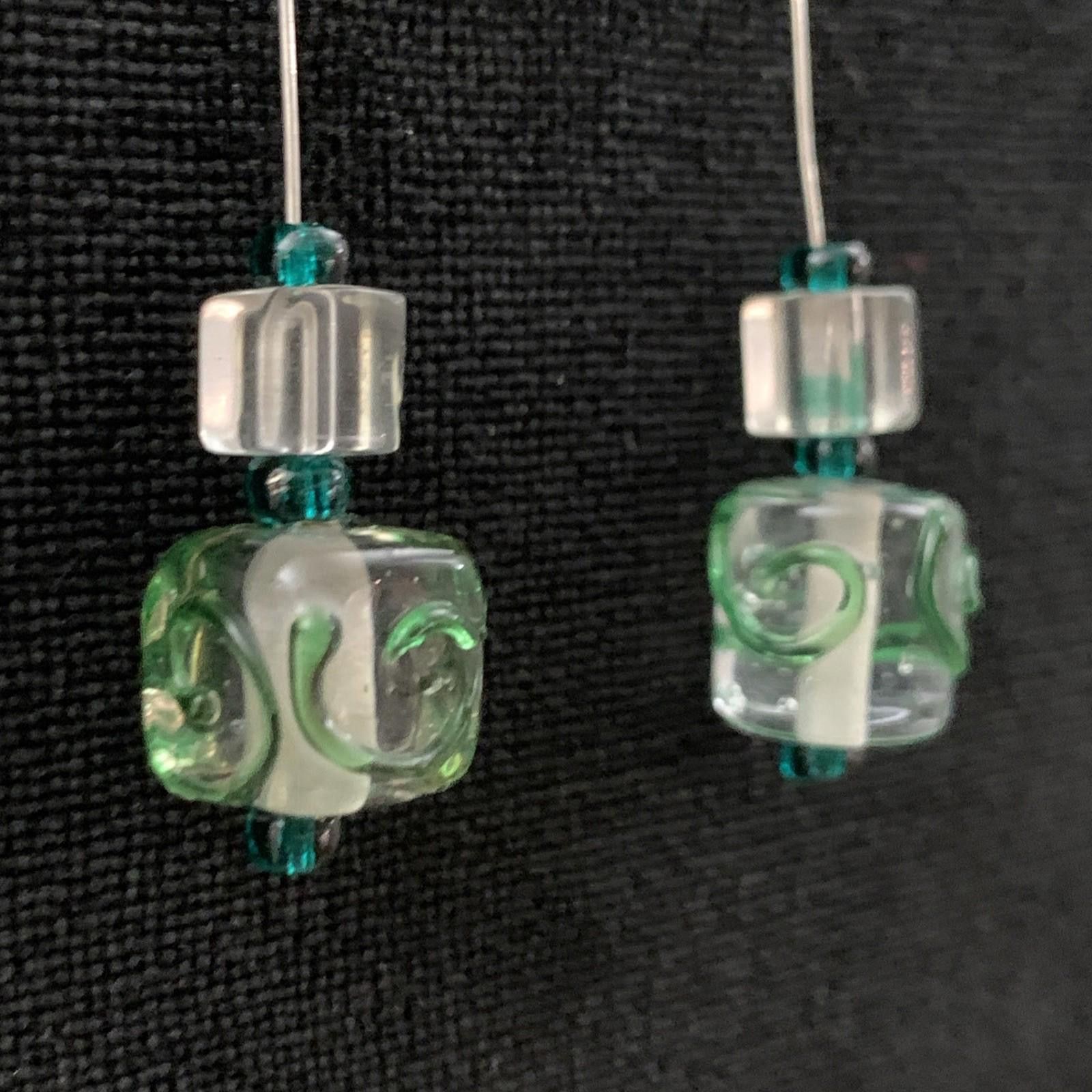 Studio D'Artisan Artisan Lampwork Glass Earrings Mismatched Beads 925 Silver Size ONE SIZE - 1 Thumbnail