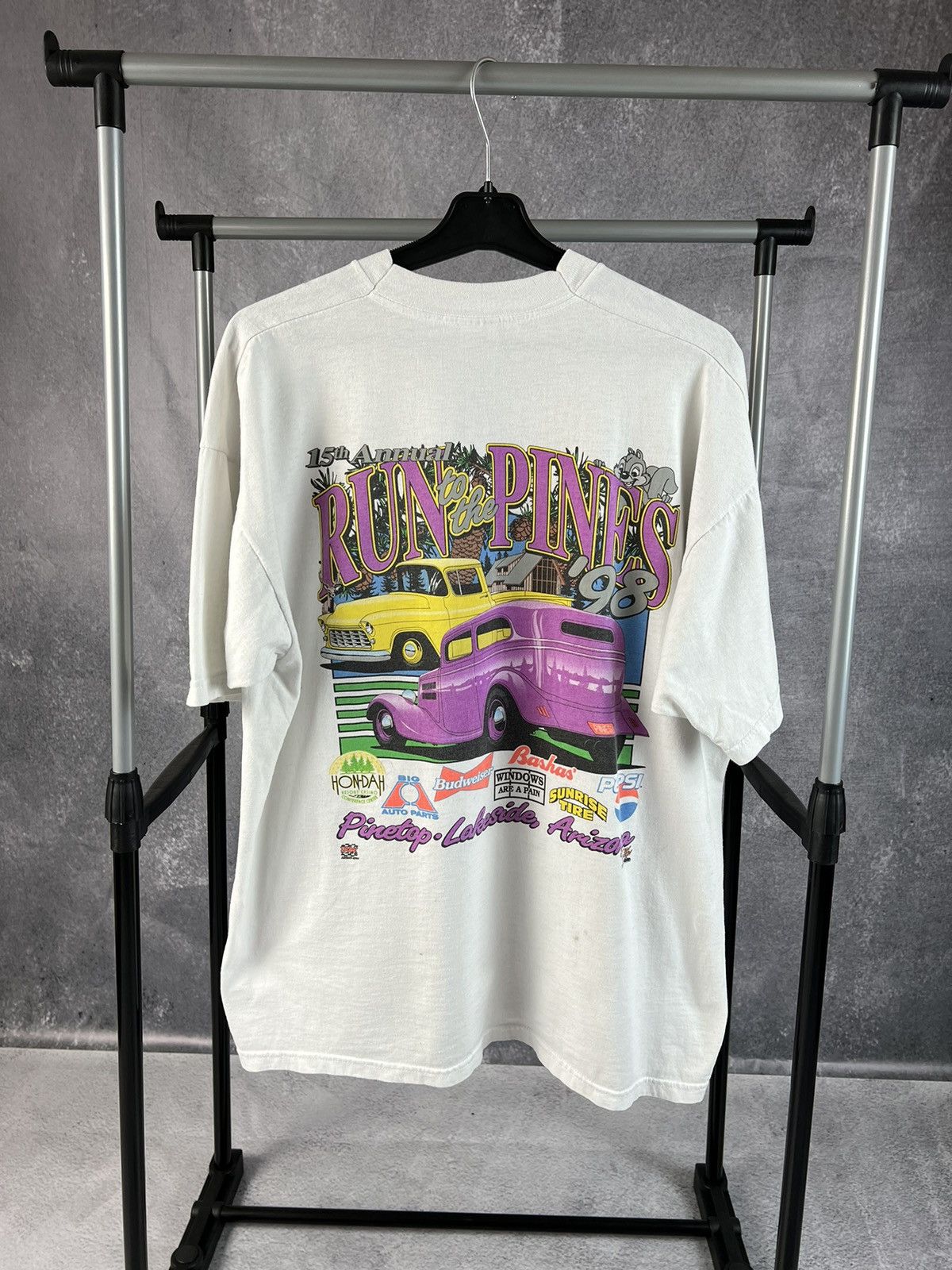 Band Tees × Vintage Vintage FOTL White Run to the Pines Pinetop Lakeside Arizona Size US XL / EU 56 / 4 - 2 Thumbnail