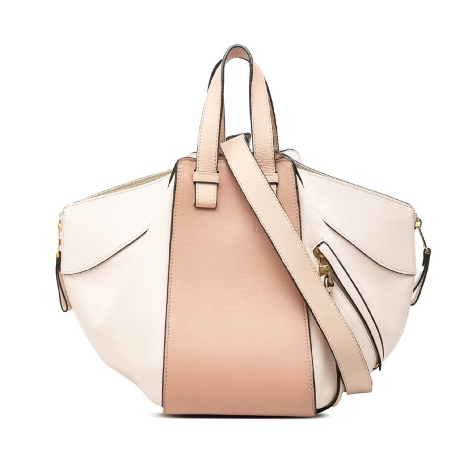 Loewe Loewe Hammock Small Handbag Shoulder Bag 2-Way Pink Beige Leather Women's LOEWE Size ONE SIZE - 1 Thumbnail