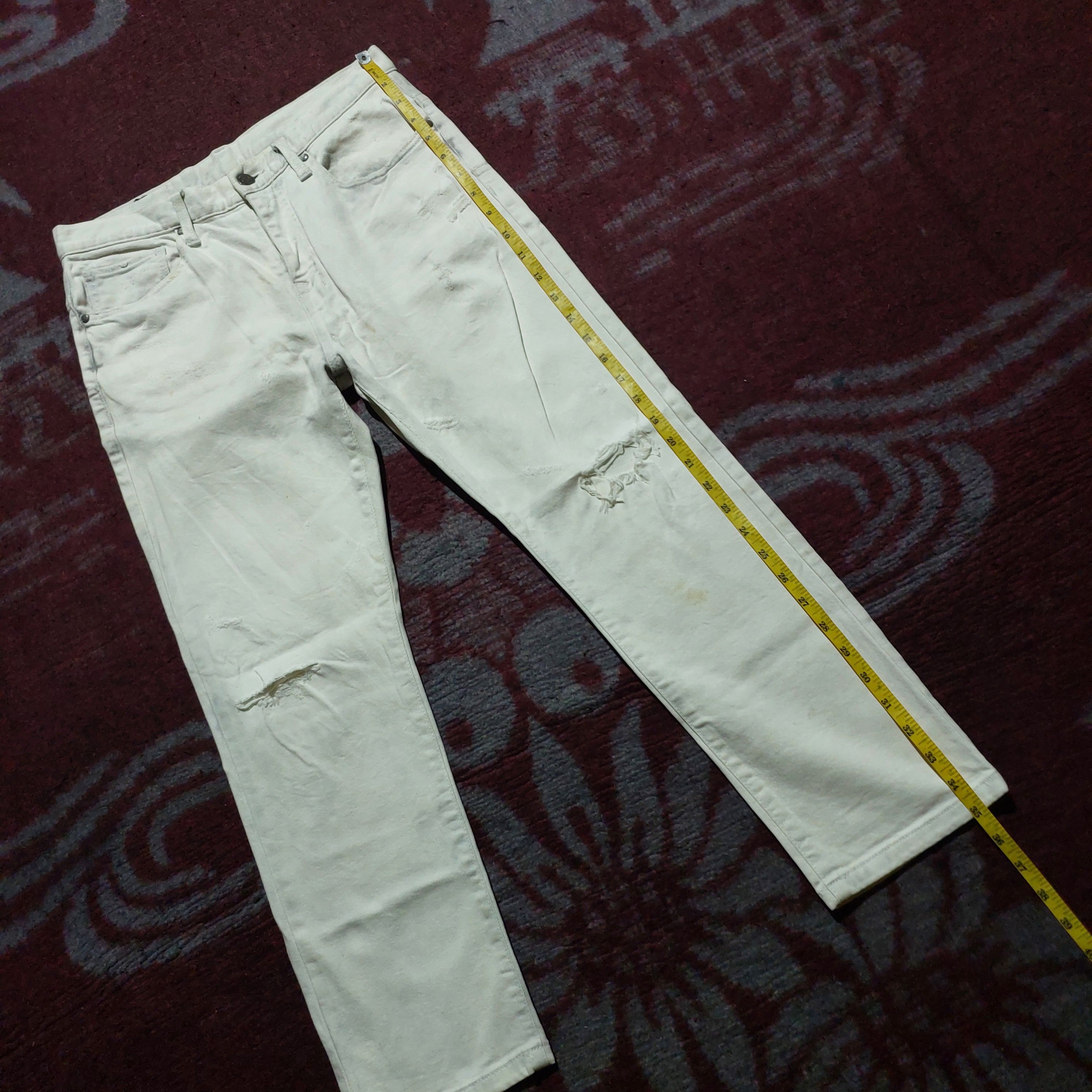 Tornado Mart Tornado Mart Japan distressed white denim pants Size US 30 / EU 46 - 15 Thumbnail