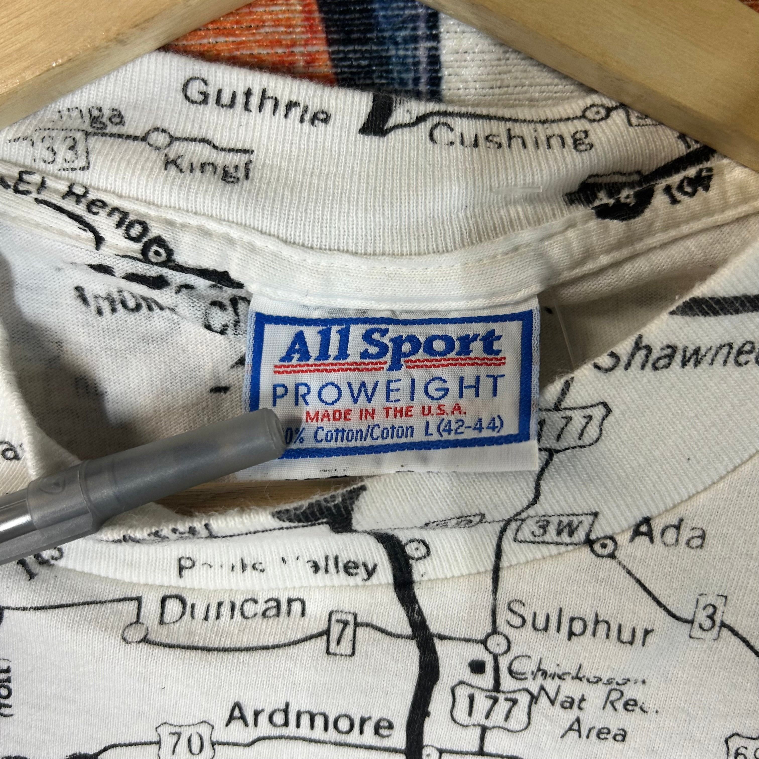 Vintage Vintage 90s Texas Roadmap AOP Tee Size Large Size US L / EU 52-54 / 3 - 3 Thumbnail