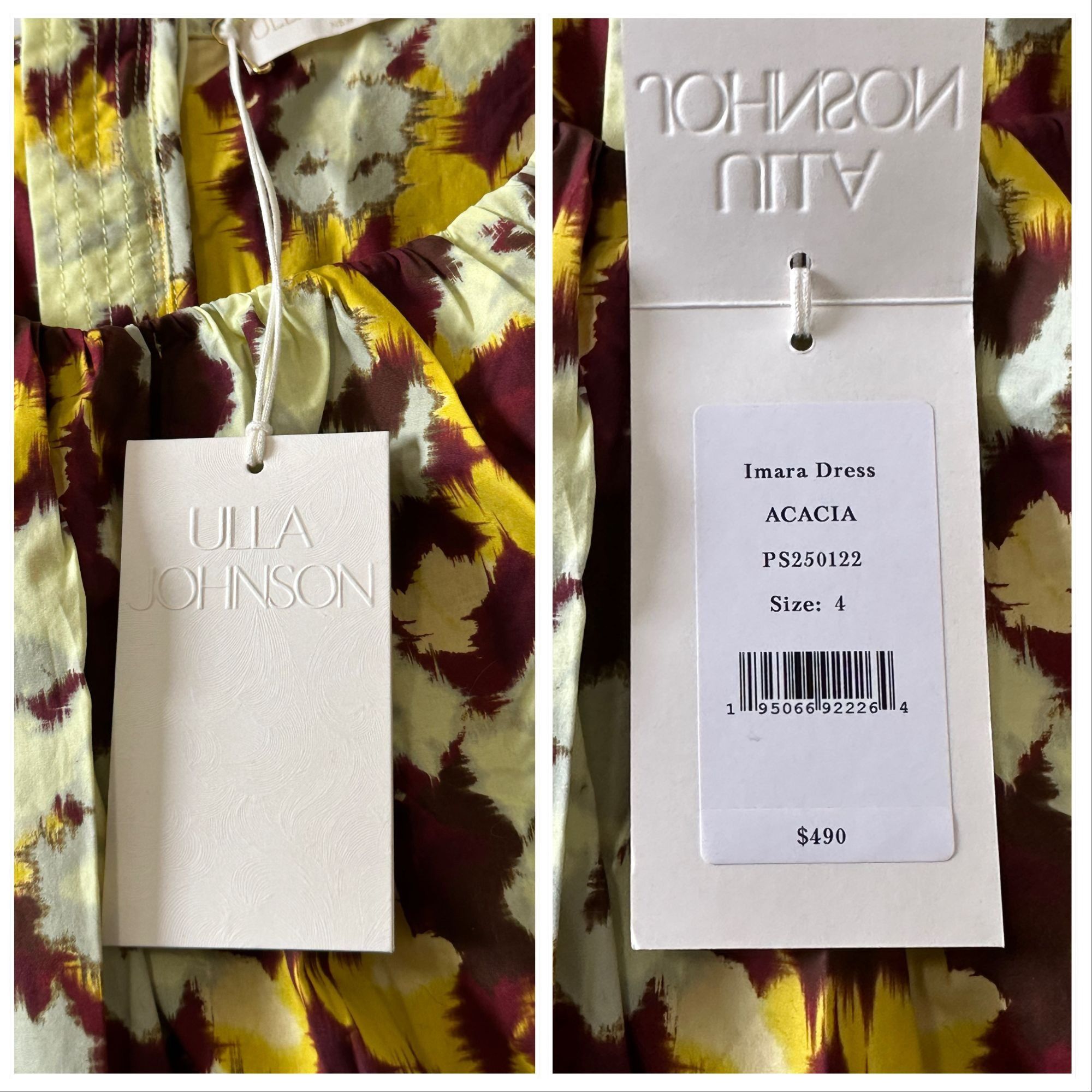Ulla Johnson ULLA JOHNSON Imara Dress in Acacia, Size 4, NWT Size S / US 4 / IT 40 - 3 Thumbnail