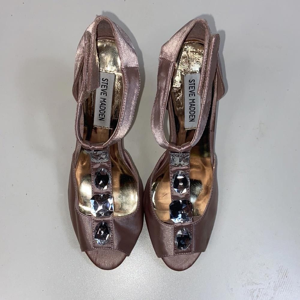 Steve Madden Steve Madden l Satin Platform Heels W/ Gemstones 8 Size US 8 / IT 38 - 2 Thumbnail