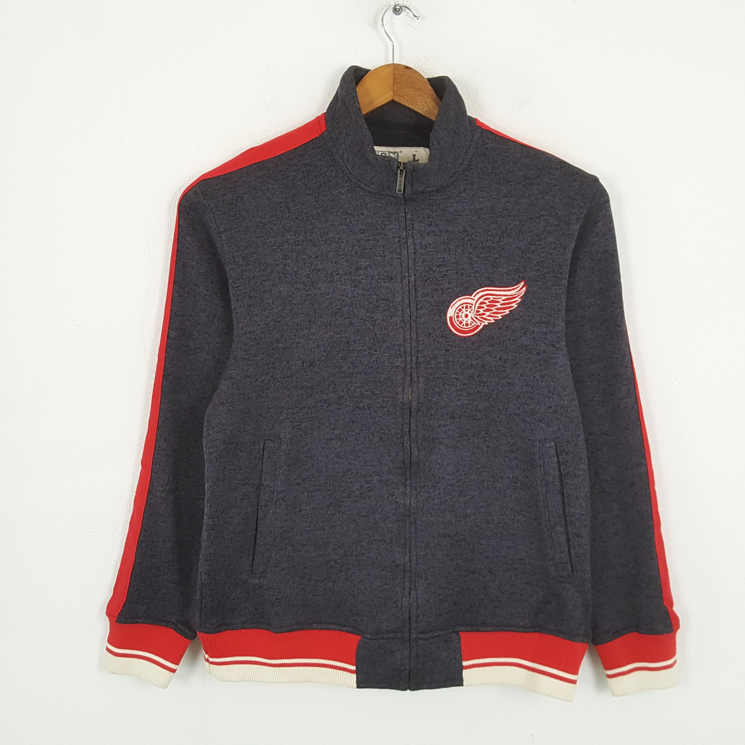 NHL × Vintage Vintage CCM Detroit Red Wings NHL Team Sweater Jacket Size US L / EU 52-54 / 3 - 1 Thumbnail
