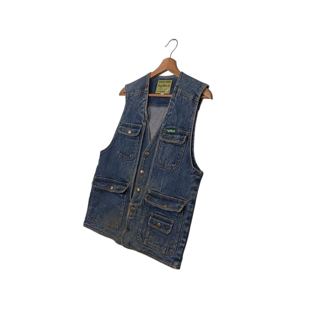 Japanese Brand 📌Vintage Denim Work Jacket Biker Fuji Mark Size US M / EU 48-50 / 2 - 3 Thumbnail