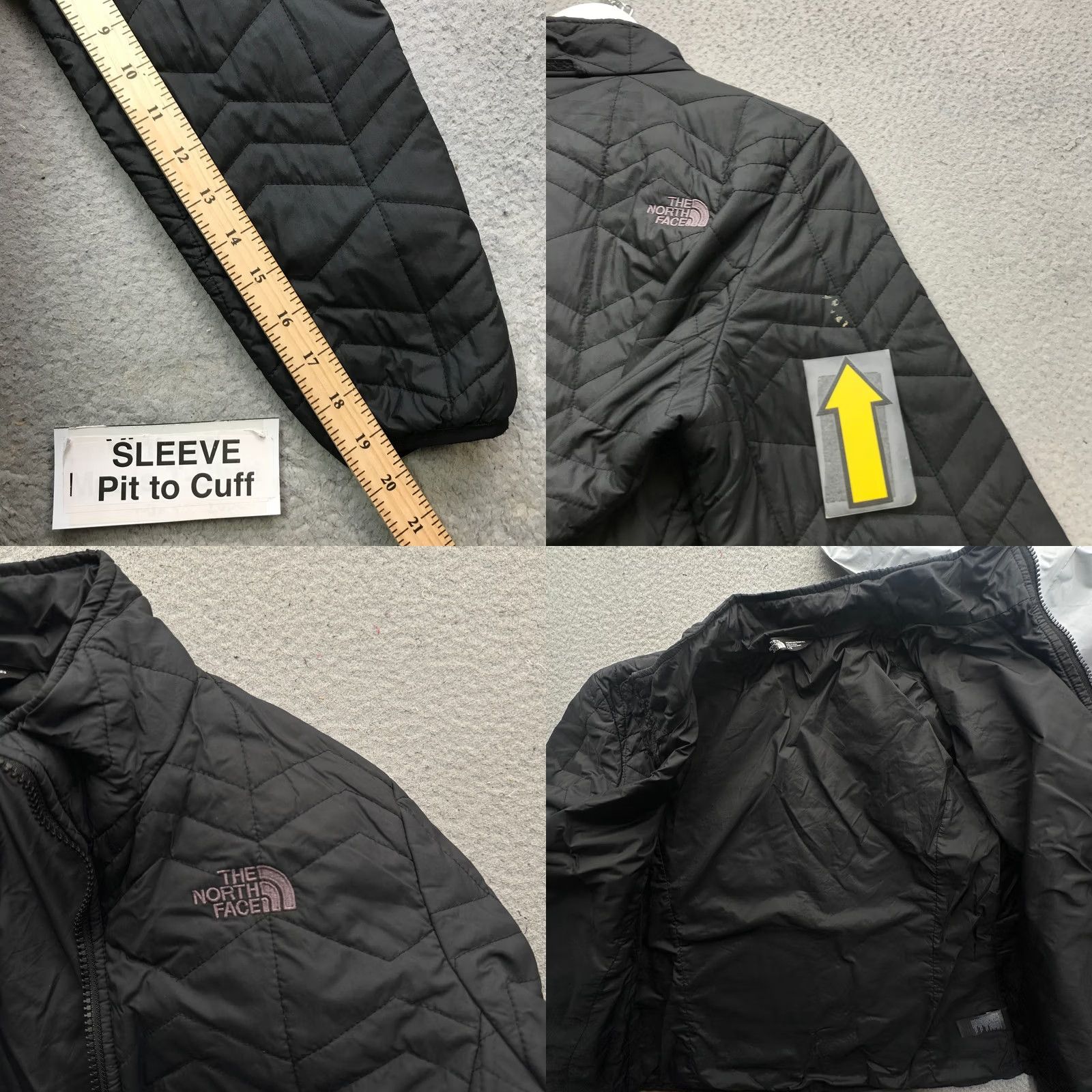 The North Face The North Face Logo Black Quilted Puffer Jacket Womens L Regular Long Sleeve Full Zip Pockets Size L / US 10 / IT 46 - 8 Thumbnail