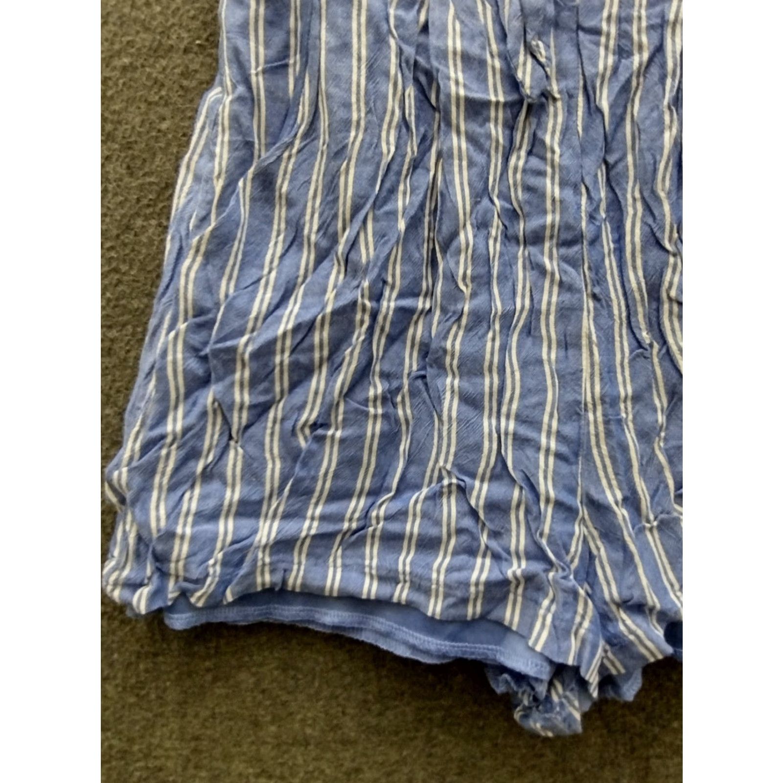 Vintage VINTAGE Lily Rose Romper Shirt XS Blue/White Stripe Summer Womens One-Piece Tie Knot Spaghetti Strap V-Neck Size 26" / US 2 / IT 38 - 5 Thumbnail