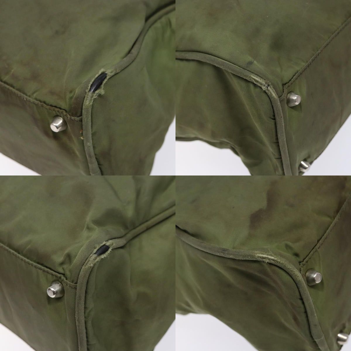 Prada PRADA Hand Bag Nylon Green Silver Size ONE SIZE - 10 Thumbnail