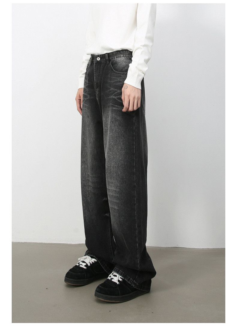 Japanese Brand × Jean Men's retro washed distressed straight loose wide-leg jeans Size US 32 / EU 48 - 6 Thumbnail