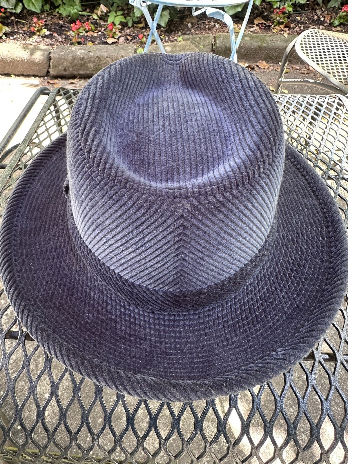 Pigalle Blue Corduroy Fedora Size ONE SIZE - 6 Thumbnail