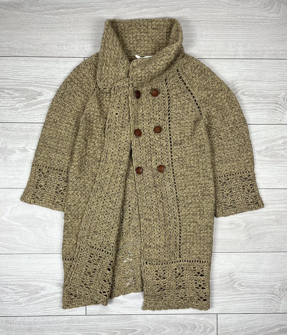 Diane von Furstenberg Diane Von Furstenberg Cable Knit Double Breasted Wool Coat Size S / US 4 / IT 40 - 2 Thumbnail