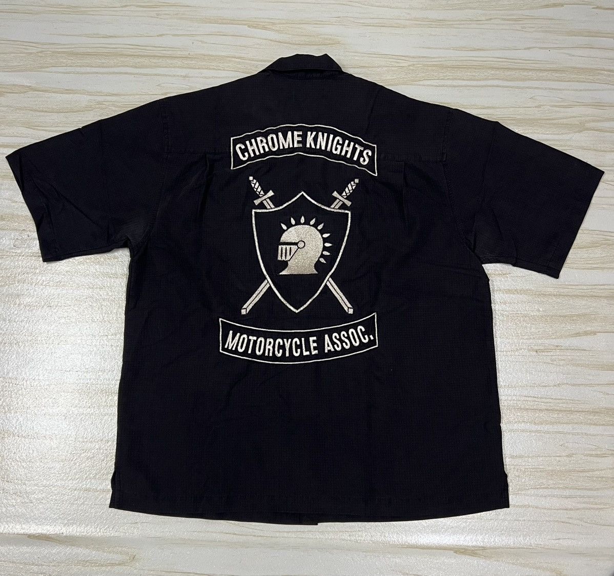 Vintage Chrome Knights Motorcycle Assoc. Cubavera Shirt Size US XL / EU 56 / 4 - 1 Thumbnail